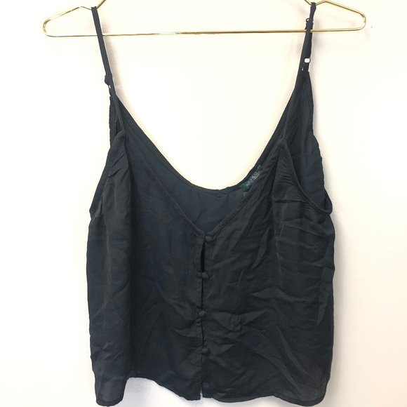 wild fable Tops - Wild Fable Black Button Front Cami Crop Top